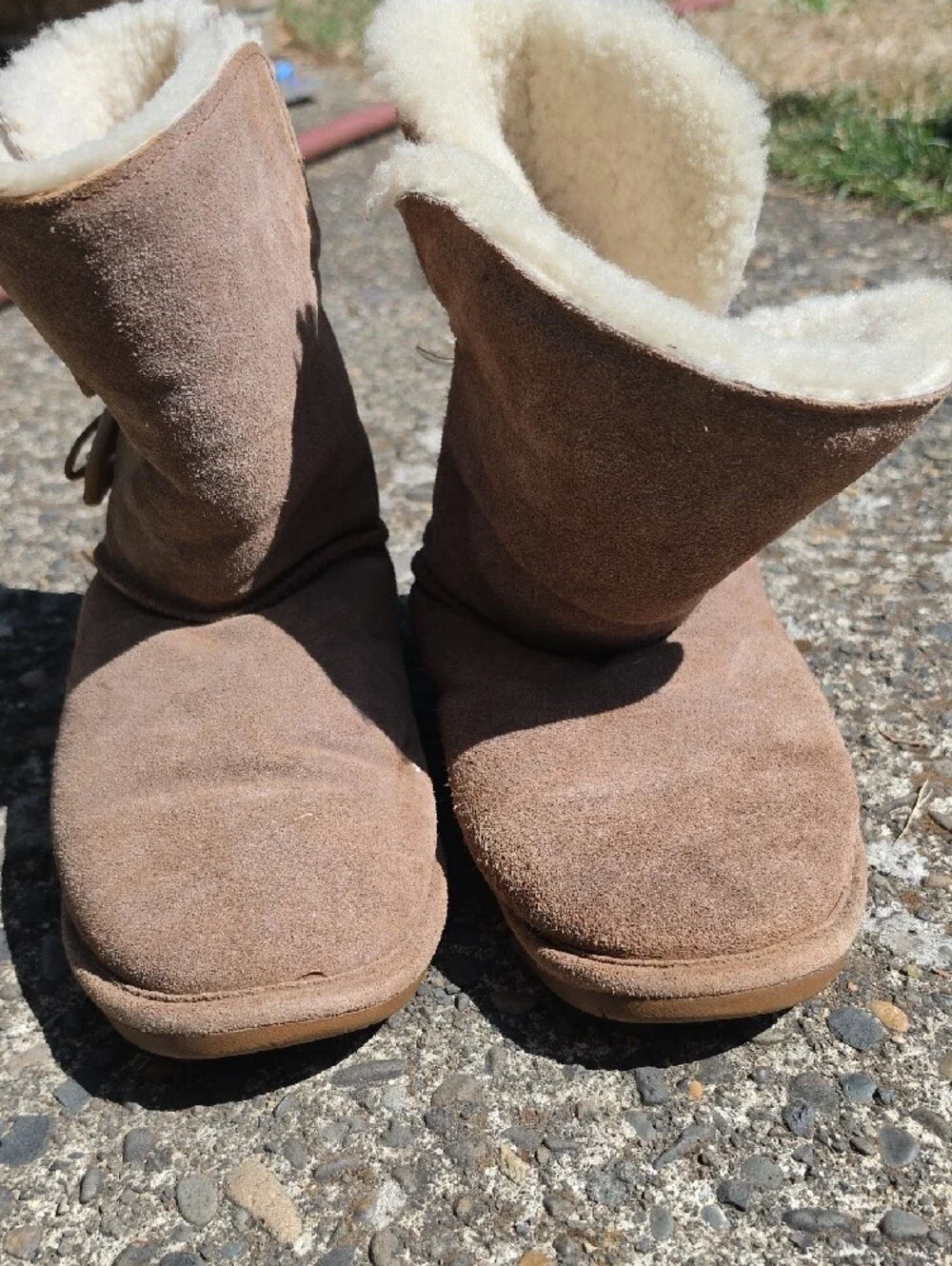 PAWZ Taupe Suede Shearling Winter Boots